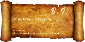 Breckner Ibolya névjegykártya